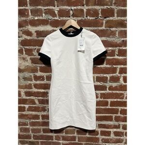 Theory Womens White short Sleeve Shirt dress Size 0 NWT